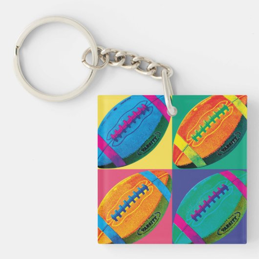 Porte-clés Les quatre football dans différentes couleurs (Devant)