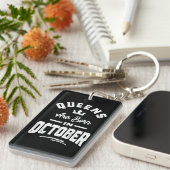 Porte-clés Les Reines Sont Nées En Octobre Anniversaire Cadea (Devant droit)