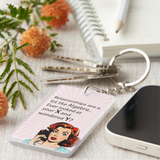 Porte-clés Les relations sont comme Algebra Funny Quip (Devant droit)