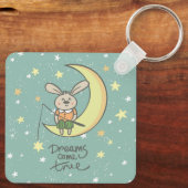 Porte-clés Les rêves deviennent réalité | Lapin sur la Lune (Verso)