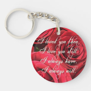 Porte-clés Les roses rouges romantiques je vous ai aimés