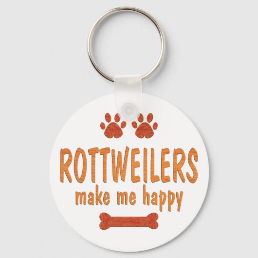 Porte-clés Les Rottweilers me rendent heureux (Recto)