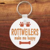 Porte-clés Les Rottweilers me rendent heureux (Recto)