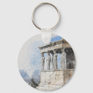 Porte-clés Les ruines des sites antiques aquarelles à Athènes