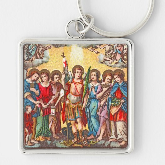Porte-clés Les Sept Archanges (CP 001; Chromolithographe) (Devant)