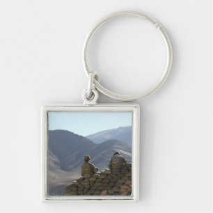 Porte-clés les soldats gèrent du matériel de communication