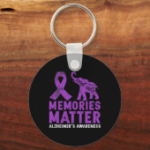 Porte-clés Les souvenirs comptent Alzheimer - Eléphant pourpr (Verso)