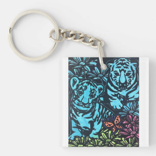 Porte-clés les tigre en couleur