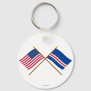 Porte-clés Les USA et drapeaux croisés par Cap Vert