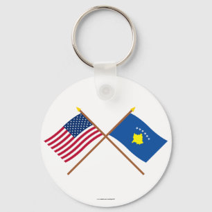 Porte-clés Les USA et drapeaux croisés par Kosovo