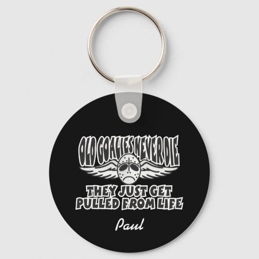 Porte-clés Les vieux goalies ne meurent jamais (Recto)