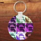 Porte-clés Les visages de Gorilla Pop Art (Recto)