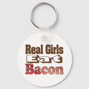 Porte-clés Les vraies filles mangent du bacon