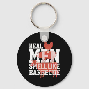Porte-clés Les vrais hommes sentent comme BBQ drôle BBQ Barbe