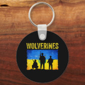 Porte-clés Les Wolverines soutiennent l'Ukraine (Recto)