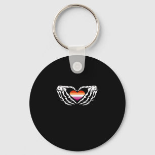 Porte-clés Lesbian Pride Skeleton Halloween Wlw Goth Heart Cl