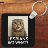 Porte-clés Lesbians Eat What Funny (Verso)
