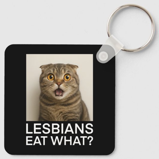 Porte-clés Lesbians Eat What Funny (Dos)