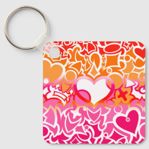 Porte-clés Lesbienne Sunset Pride Squiggle