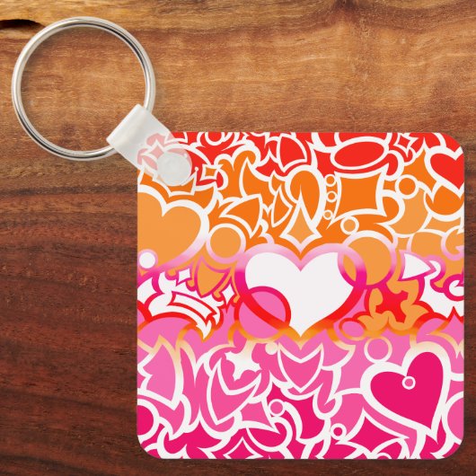 Porte-clés Lesbienne Sunset Pride Squiggle (Recto)