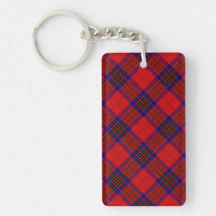 Porte-clés Leslie tartan rouge bleu violet plaid