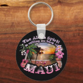 Porte-clés L'Esprit Aloha me rappelle à Maui (Recto)