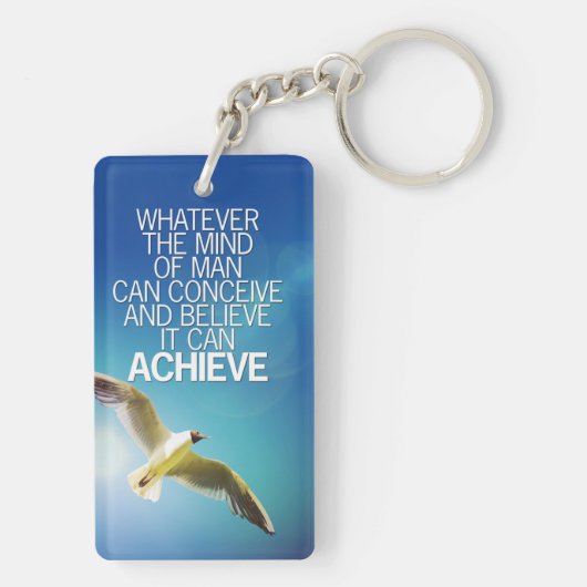 Porte-clés L'esprit peut réaliser la citation de motivation (Dos)