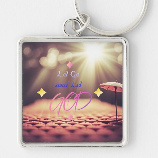 Porte-clés Let Go and Let God Inspiration Citer Christian Art (Devant)