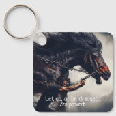 Porte-clés "Let Go" et puissant cheval (Recto)