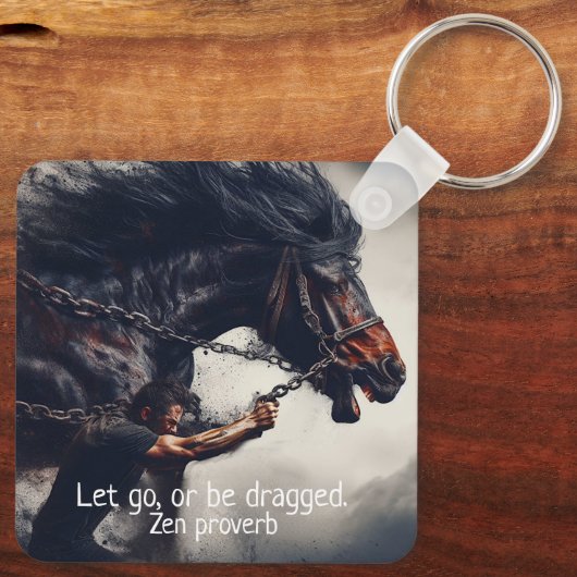 Porte-clés "Let Go" et puissant cheval (Verso)