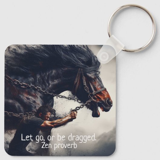 Porte-clés "Let Go" et puissant cheval (Dos)