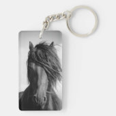 Porte-clés L'étalon friésien au vent. (Dos)