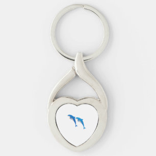 PORTE-CLÉS L'ÉTÉ, DES DOLPHINS GRIS ET BLEU FUNNY