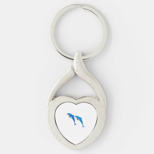 PORTE-CLÉS L'ÉTÉ, DES DOLPHINS GRIS ET BLEU FUNNY (Devant)