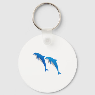 PORTE-CLÉS L'ÉTÉ, DES DOLPHINS GRIS ET BLEU FUNNY