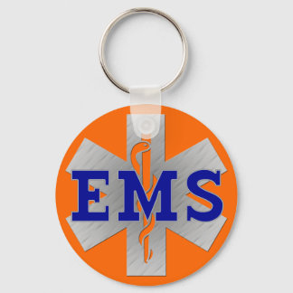 Porte-clés L'étoile d'argent de la vie avec un EMS bleu