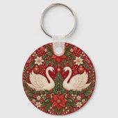 Porte-clés L'étreinte des cygnes de Noël (Recto)