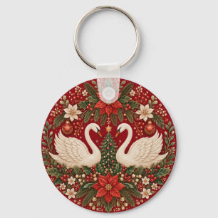 Porte-clés L'étreinte des cygnes de Noël