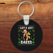 Porte-clés Let's Get Baked Gingerbread Man Weed Funny Christm (Recto)