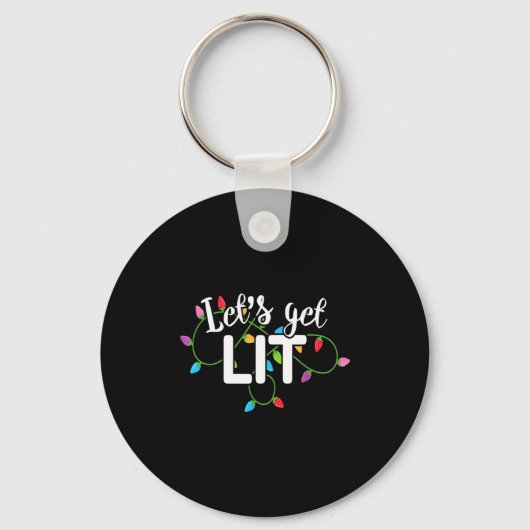 Porte-clés Lets Get Lit Funny Christmas Drinking Apparel Xma (Recto)