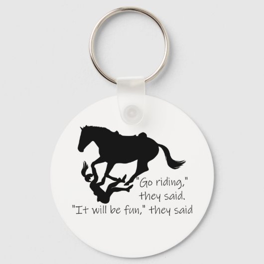 Porte-clés Let's Go Riding Horses Funny (Recto)