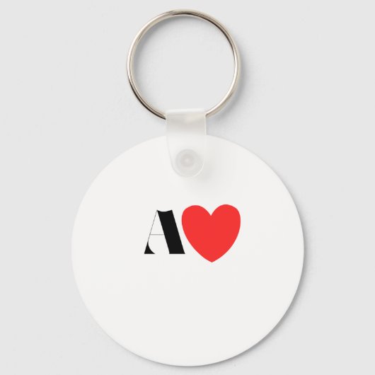 Porte-clés Letter A Heart - Valentine Initial Love Design (Recto)