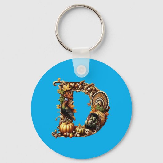 Porte-clés Letter D Thanksgiving style gift (Recto)