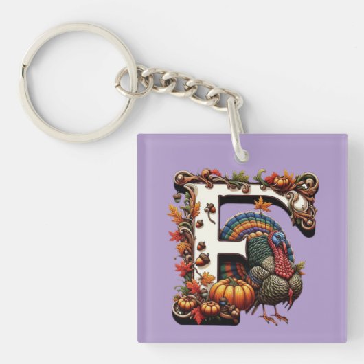 Porte-clés Letter f Thanksgiving gift style (Devant)