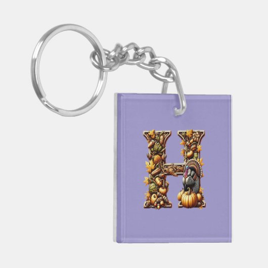 Porte-clés Letter H Thanksgiving gift style  (Devant gauche)