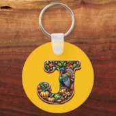 Porte-clés Letter J Thanksgiving style gift  (Recto)
