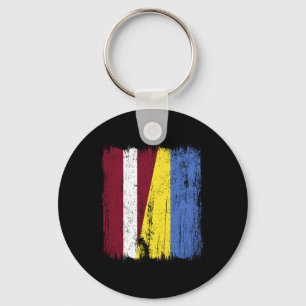 Porte-clés Lettonie Ukraine Demi-Drapeau letton ukrainien Pat