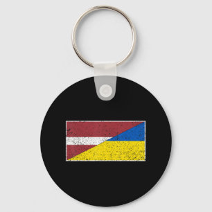 PORTE-CLÉS LETTONIE UKRAINE DRAPEAU LATVIENNE NATIONALITÉ UKR