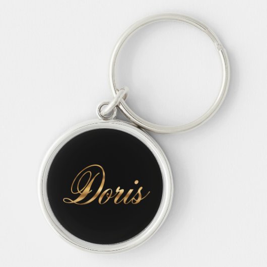 Porte-clés lettrage design Doris or (Devant)