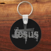 Porte-clés lettrage JESUS amusant + CROSS | (Recto)